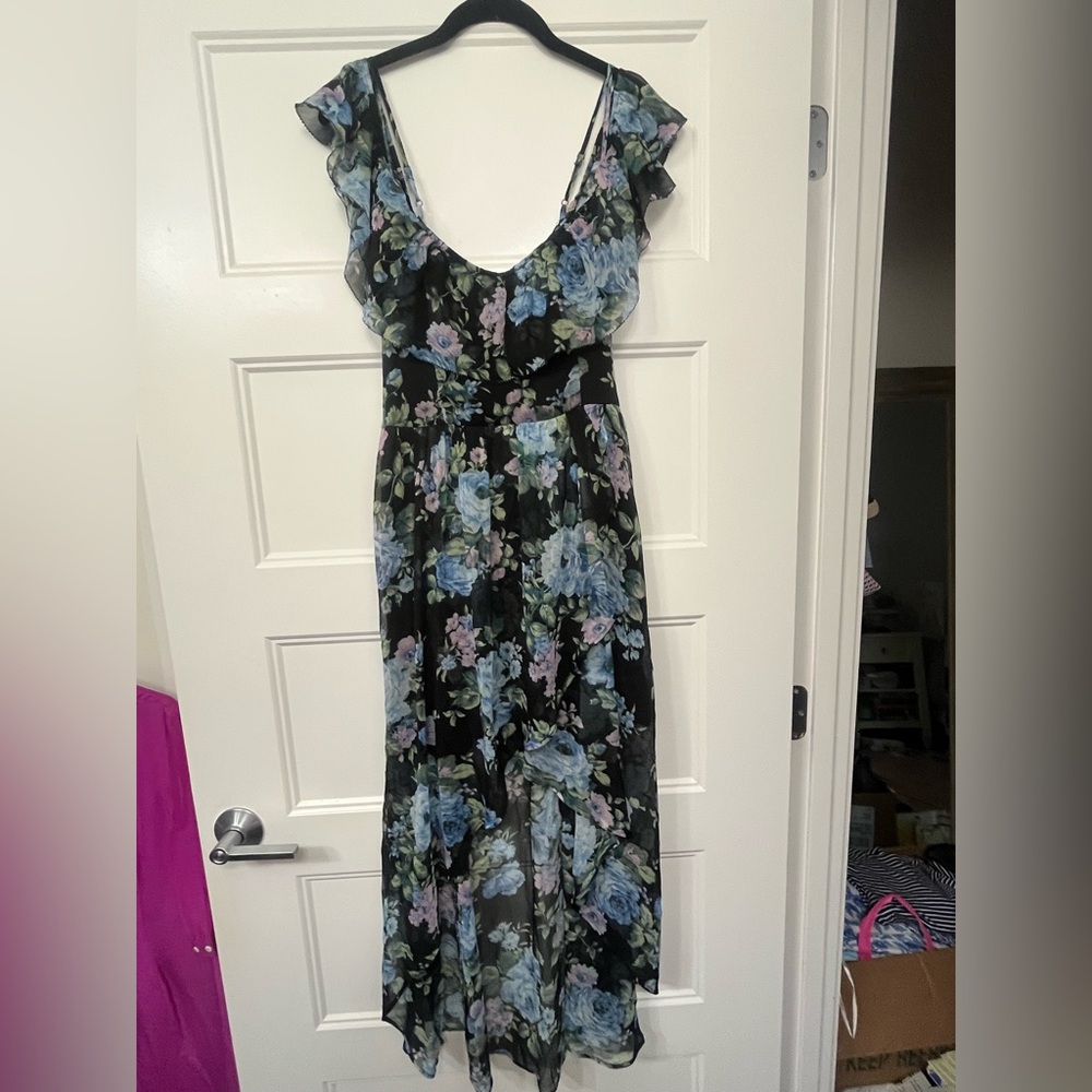 Floral Black Abercrombie & Fitch Maxi Dress